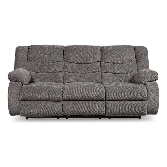 Signature Design by Ashley Larken Hall Reclining Sofa in Gray