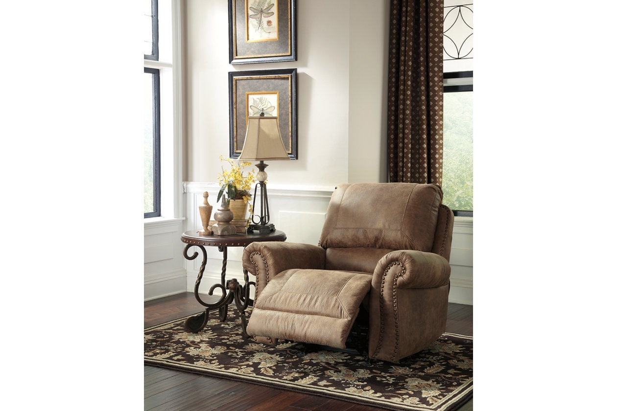 Larkinhurst Earth Brown Faux Leather Traditional Rocker Recliner
