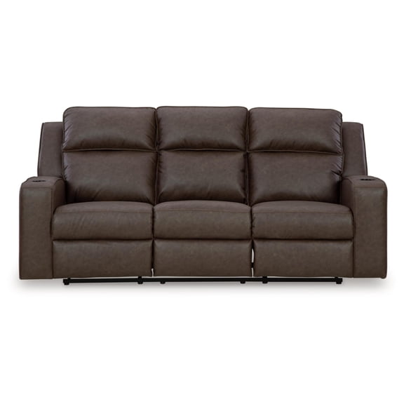 Signature Design by Ashley Lavenhorne Brown Reclining Sofa with Drop Down Table