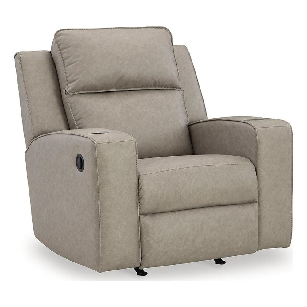 Pebble Faux Leather Manual Recliner with Cup Holders