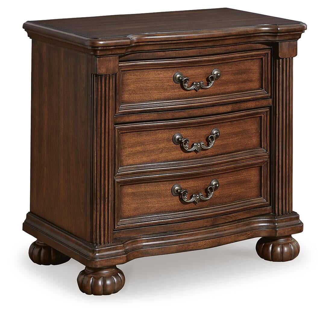 Signature Design by Ashley Lavinton Nightstand - 3 Drawer Traditional Bedroom End Table with Hidden Tray - Brown
