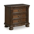 thumbnail image 1 of Signature Design by Ashley Lavinton Nightstand - 3 Drawer Traditional Bedroom End Table with Hidden Tray - Brown, 1 of 8