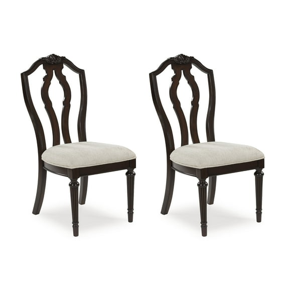 Signature Design by Ashley Lavinton Traditional Upholstered Dining Chairs - Tan (Set of 2)