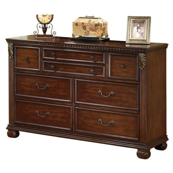 Signature Design by Ashley Leahlyn Dresser, Warm Brown Finish, 7 Drawers, Old World Style