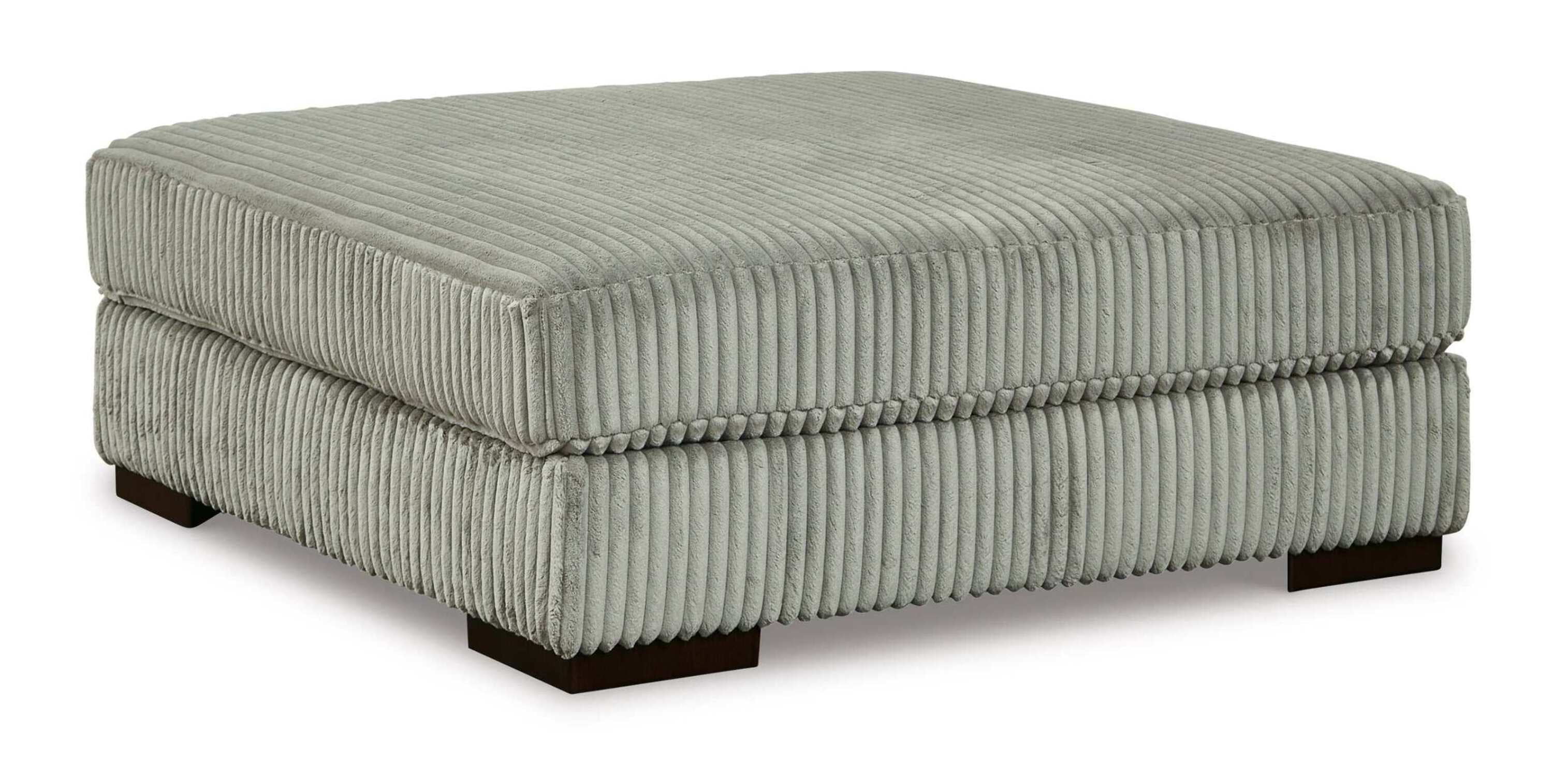 Gray Corduroy Oversized Square Accent Ottoman