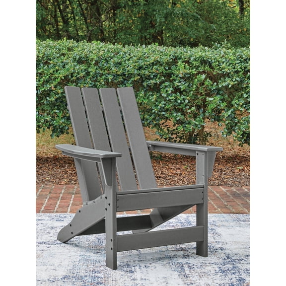 Signature Design by Ashley Lone View Bay Adirondack Chair, Outdoor Patio Chair, Gray MEGA-TUFF HDPE