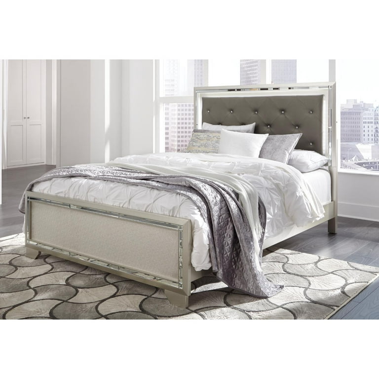 Lonnix silver finish bedroom set deals