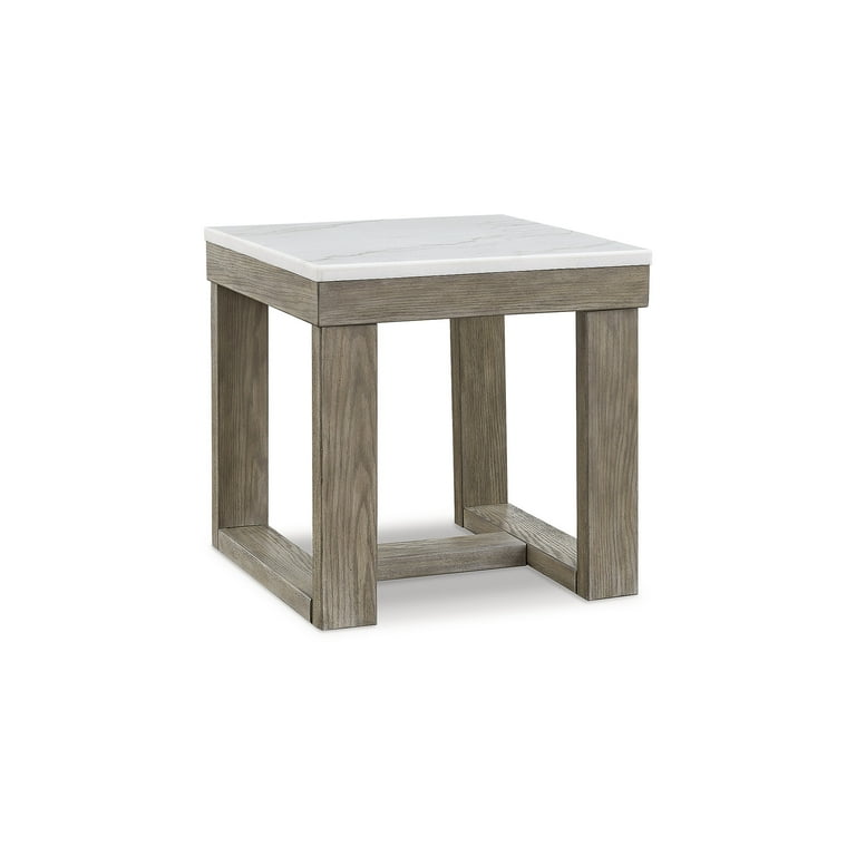 Loyaska End Table - Grayish Brown/White Loyaska End Table - Grayish Brown/White