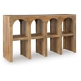 thumbnail image 1 of Signature Design by Ashley Luzmanacy 4-Shelf Console Table, Natural Brown Solid Mango Wood Sofa Table, 1 of 6