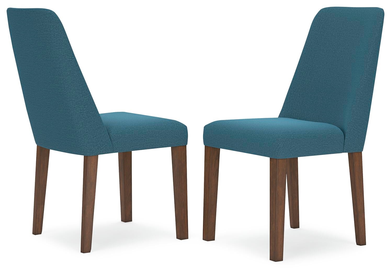 Signature Design by Ashley Lyncott Contemporary Dining Room Upholstered Side Chair with Foam Cushion, Set of 2, Blue & Brown