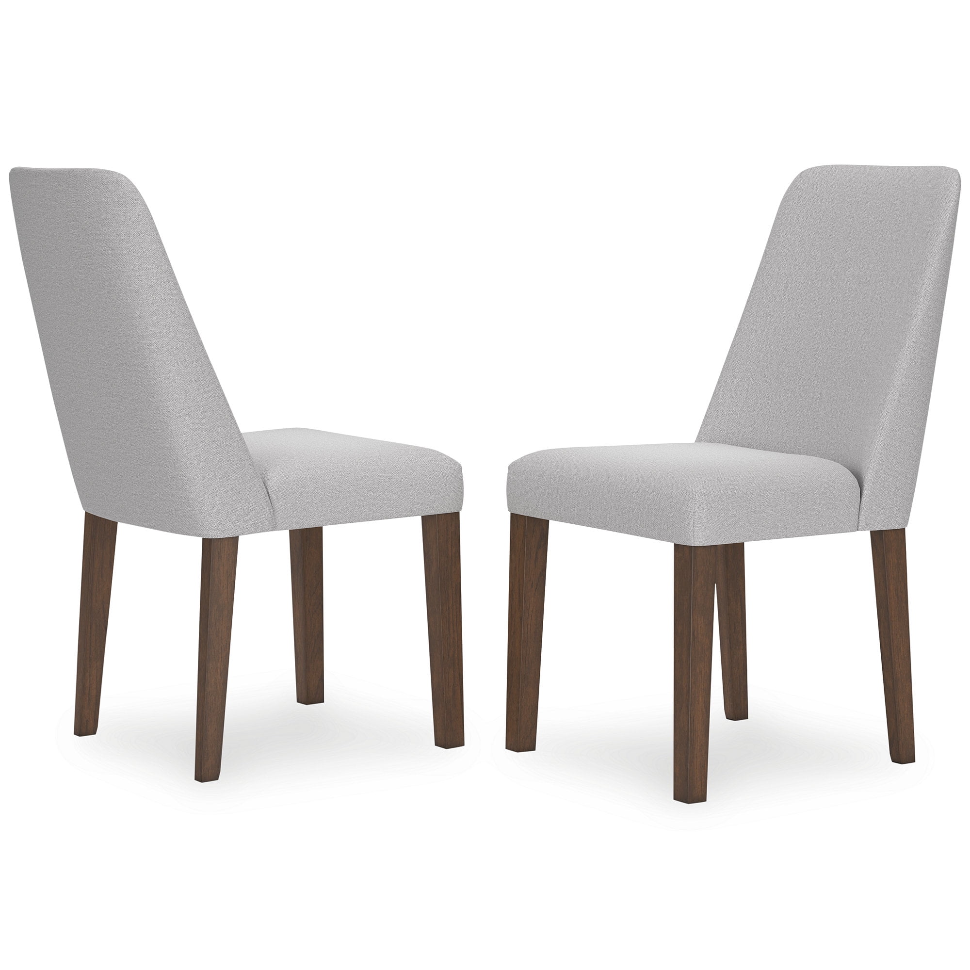 Gray and Brown Upholstered Wood Side Chair Set