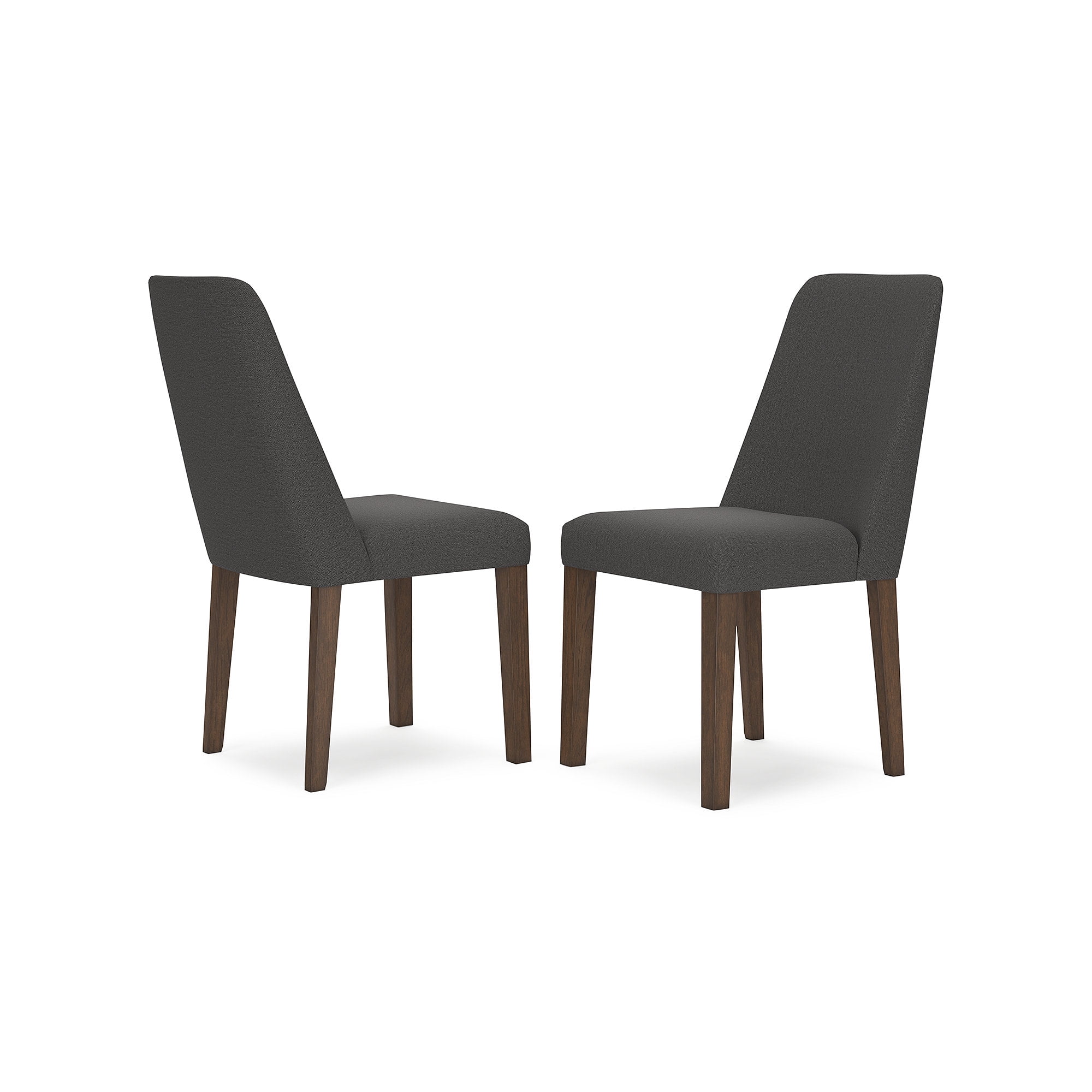 Signature Design by Ashley Lyncott Contemporary Dining Room Upholstered Side Chair with Foam Cushion, Set of 2, Dark Gray & Brown