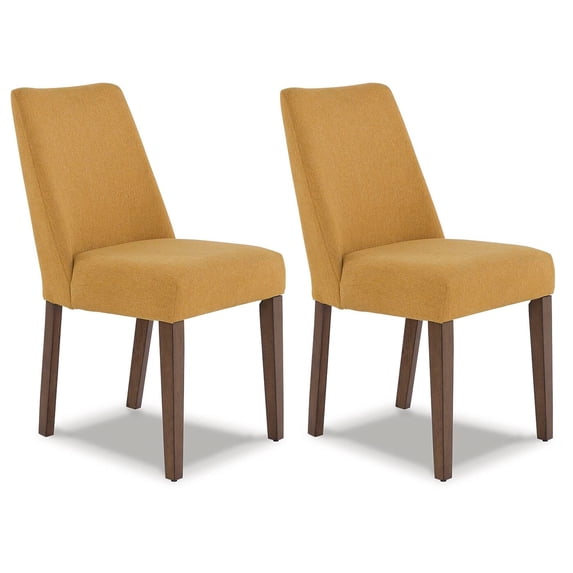 Signature Design by Ashley Lyncott Dining Room Upholstered Side Chair with Foam Cushion, Set of 2, Yellow