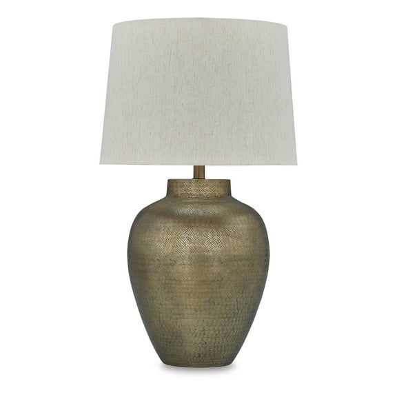 Signature Design by Ashley Madney Hammered Metal Table Lamp - Antique Gold