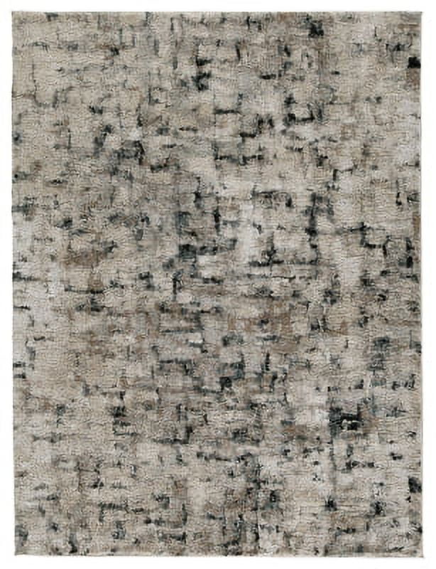 Contemporary Blue Abstract 8' x 10' High Pile Shag Rug