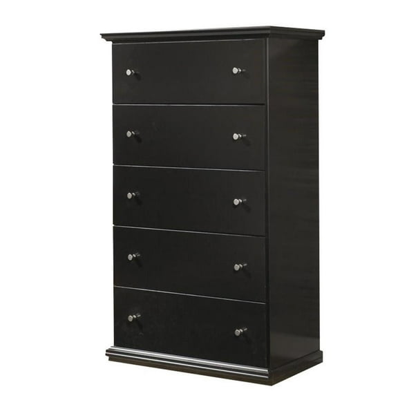 Signature Design by Ashley Maribel 5 Drawer Wood Chest in Black