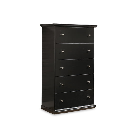 Signature Design by Ashley Maribel 5 Drawer Wood Chest in Black