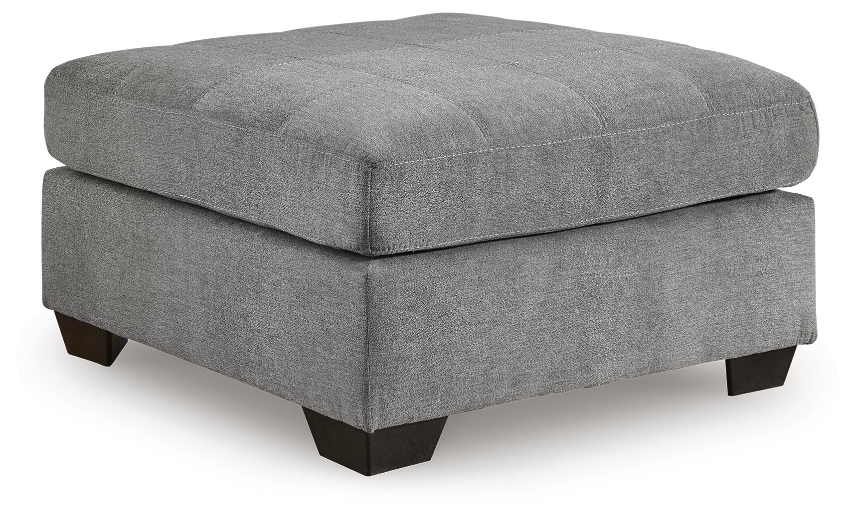 Signature Design by Ashley Marleton Contemporary Square Oversized Firmly Cushioned Accent Ottoman with Exposed Faux Wood Finish, Gray