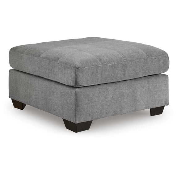 Signature Design by Ashley Marleton Contemporary Square Oversized Firmly Cushioned Accent Ottoman with Exposed Faux Wood Finish, Gray