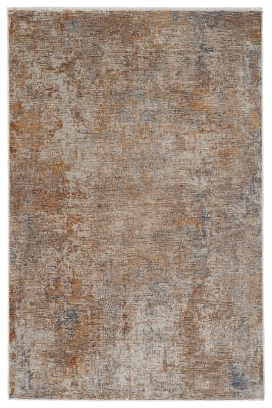 Large Beige and Multicolor Abstract Synthetic Area Rug