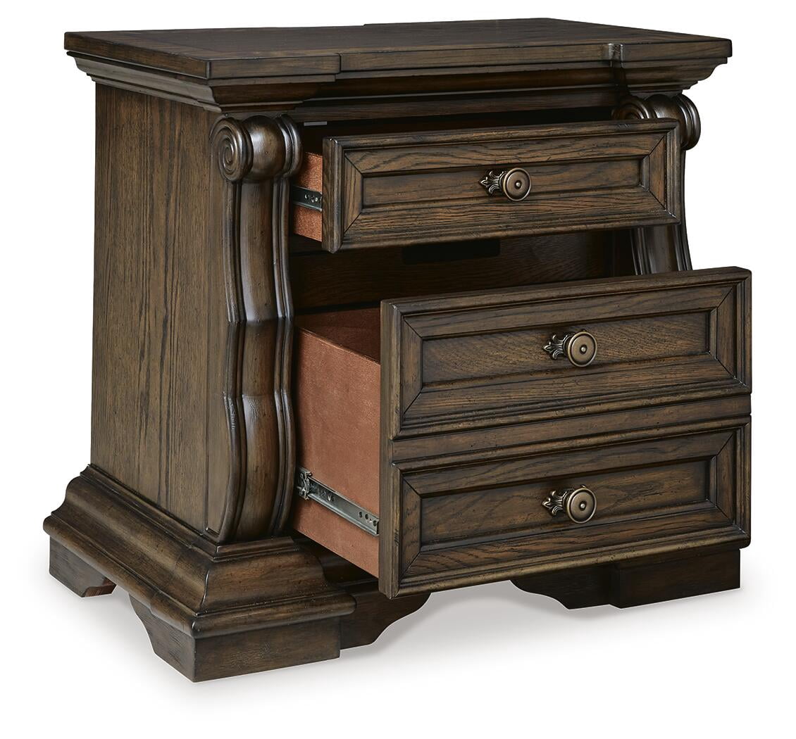 Signature Design by Ashley Maylee 2 Drawer Nightstand with USB Ports, Brown