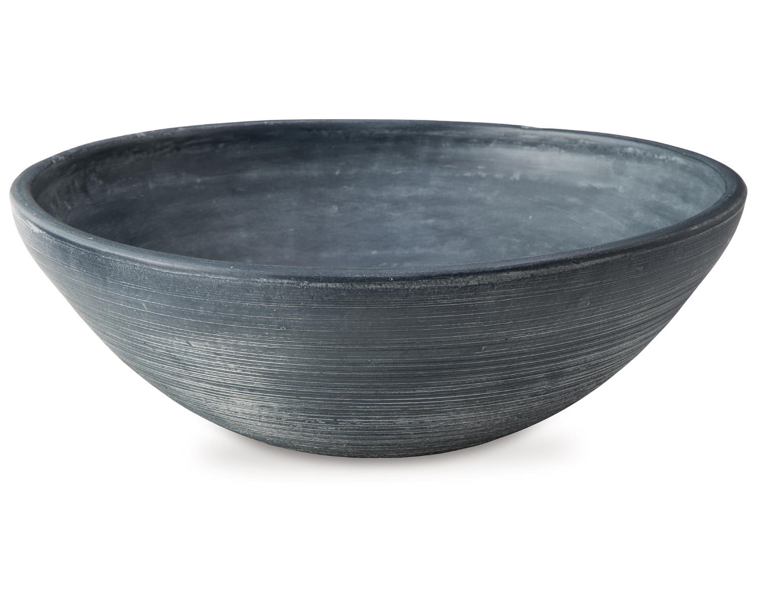 Distressed Blue Terra Cotta Decorative Bowl, 16"