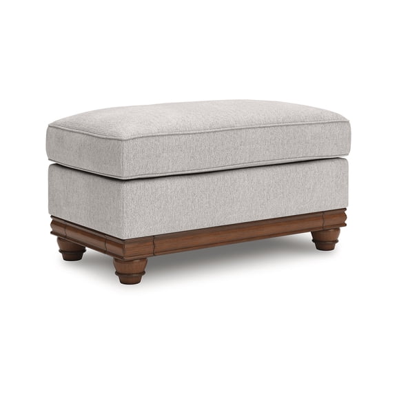 Signature Design by Ashley Meadowview Ottoman, Textured Polyester Upholstery, Sandstone