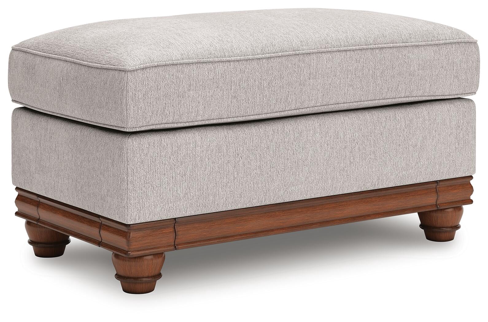 Signature Design by Ashley Meadowview Ottoman, Textured Polyester Upholstery, Sandstone