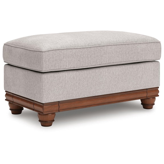 Signature Design by Ashley Meadowview Ottoman, Textured Polyester Upholstery, Sandstone