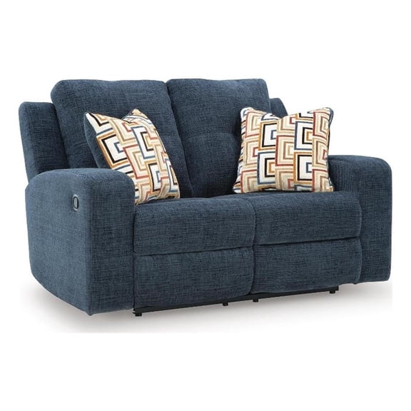 Signature Design by Ashley Merivale Reclining Loveseat in Blue