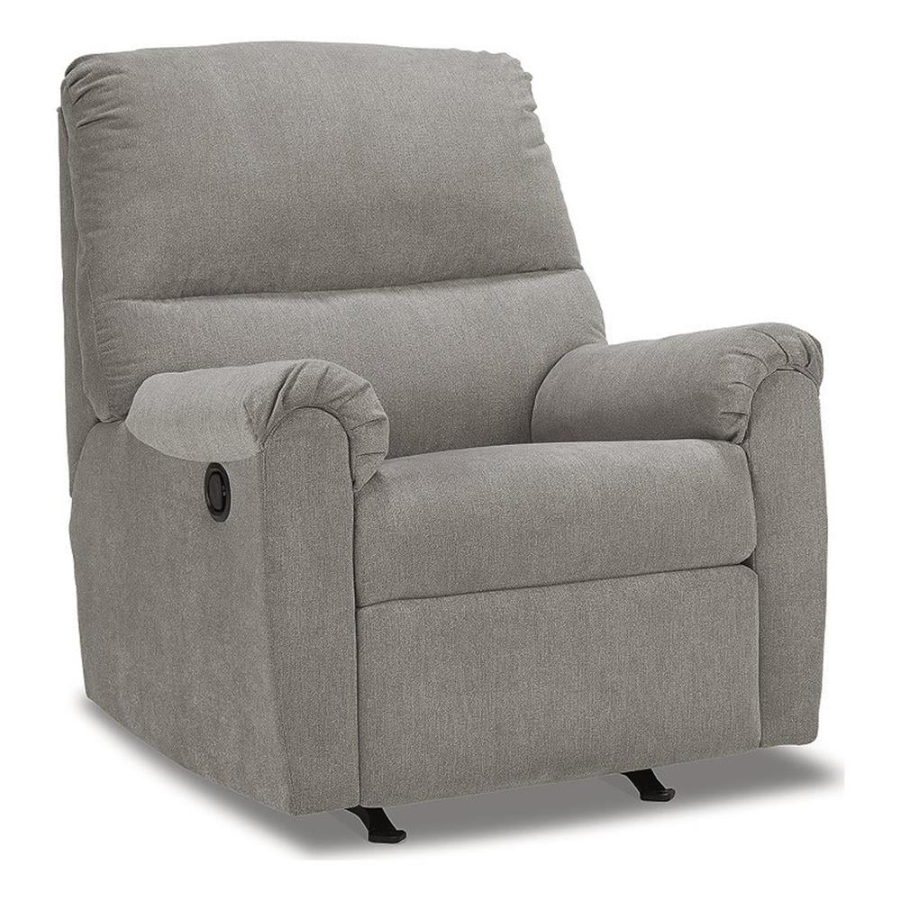 34" Wide Gray Metal Rocker Recliner