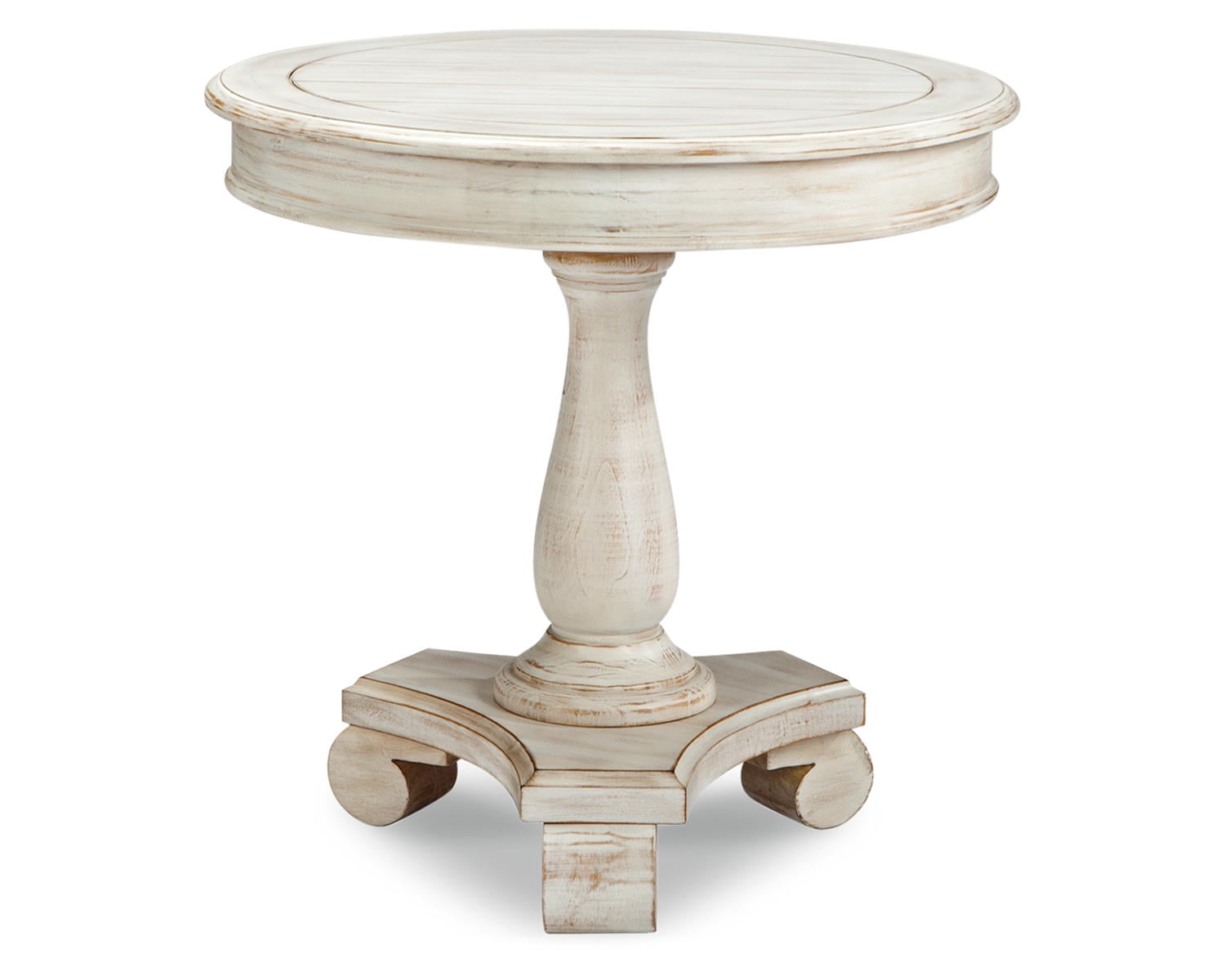 Signature Design by Ashley Mirimyn Cottage Vintage HandFinished Round Accent Table, Distressed