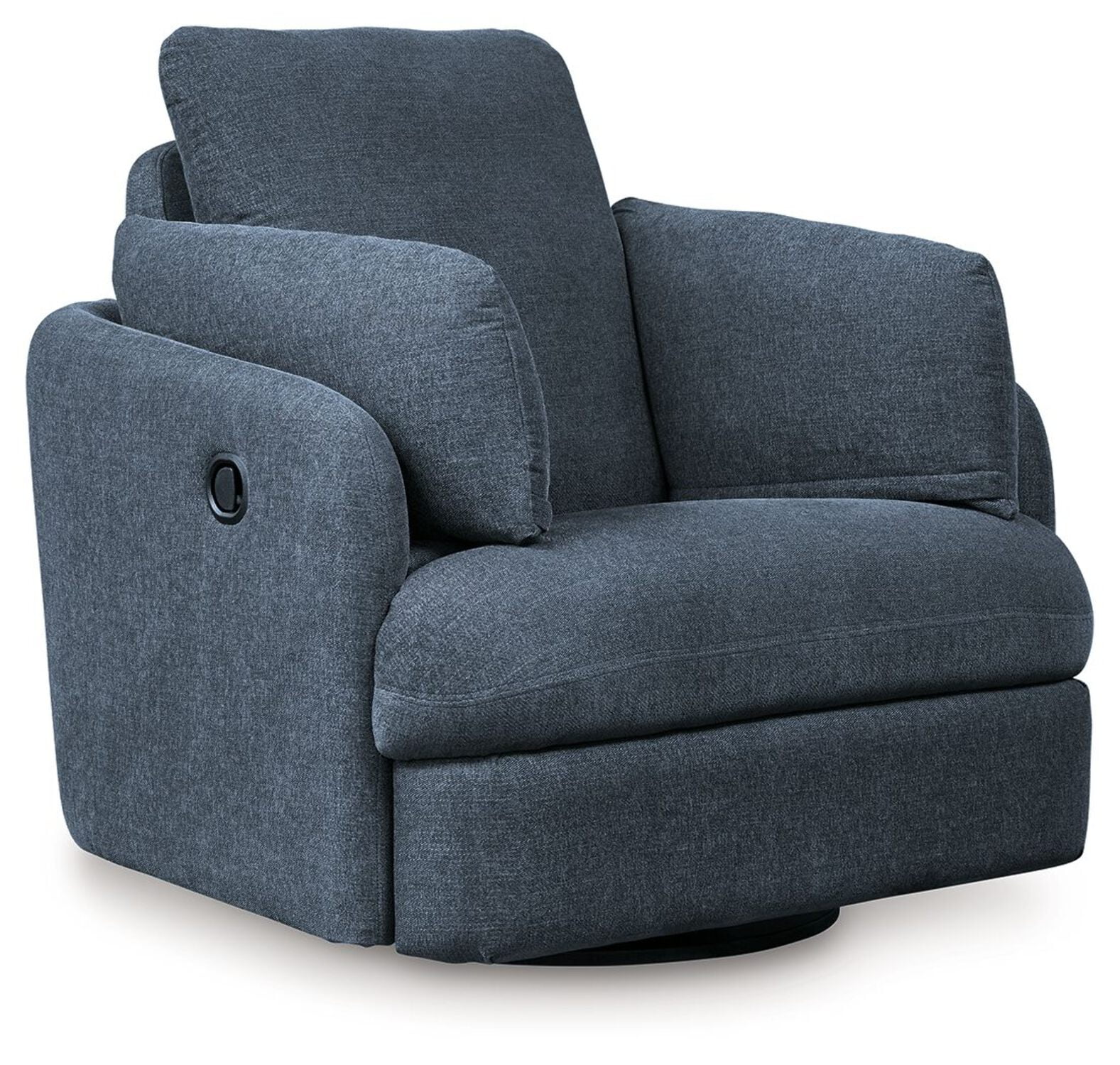 Ink Blue Polyester Swivel Recliner Armchair with Lift