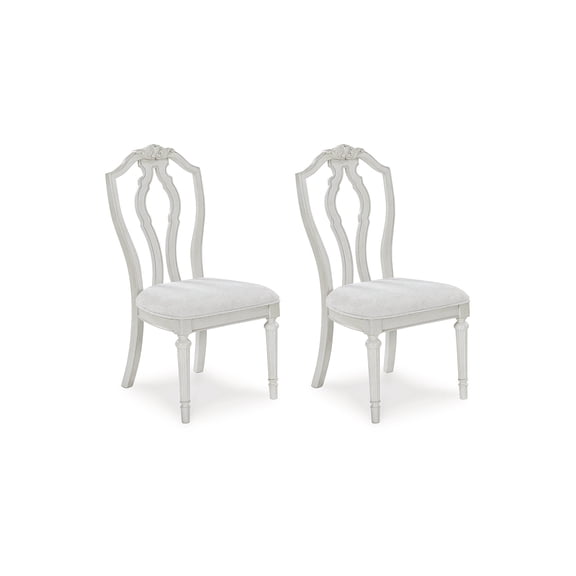 Signature Design by Ashley Montelaine Upholstered Dining Chairs - Vintage-Inspired Antique White (Set of 2)