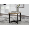 thumbnail image 1 of Signature Design by Ashley Montia Square End Table, Natural/Black, Modern Accent Table with Sintered Stone Top and Metal Frame, 1 of 7