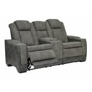 Ashley Furniture Next-Gen DuraPella Faux Leather Reclining Loveseat in Gray