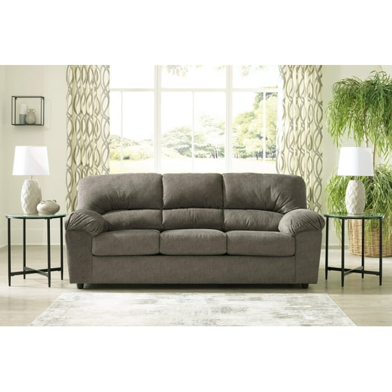 Signature Design by Ashley Norlou Contemporary Fabric & Wood Sofa in Gray