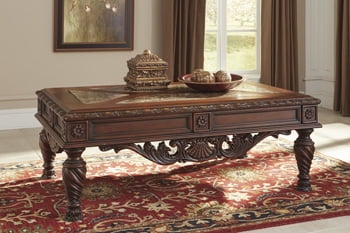 Ashley North Shore Rectangular Coffee Table in Dark Brown