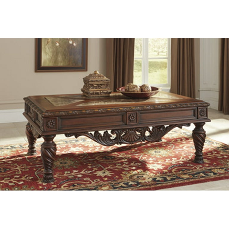 Ashley North Shore Rectangular Coffee Table in Dark Brown