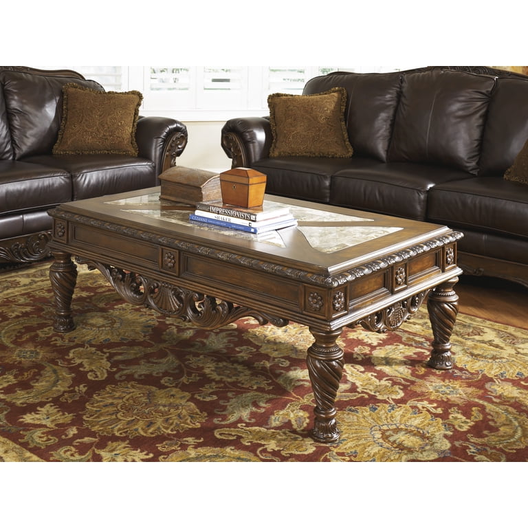お*こ様 Ashley リビングダークブラウンのテーブル Ashley North Shore Rectangular Coffee Table in Dark Brown