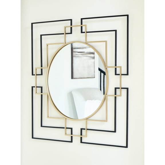 Signature Design by Ashley Oceanal Contemporary Wall Accent Mirror with Square Frame