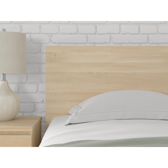Signature Design by Ashley Onita Twin Panel Headboard, Modern Natural Brown Wood-Look Finish