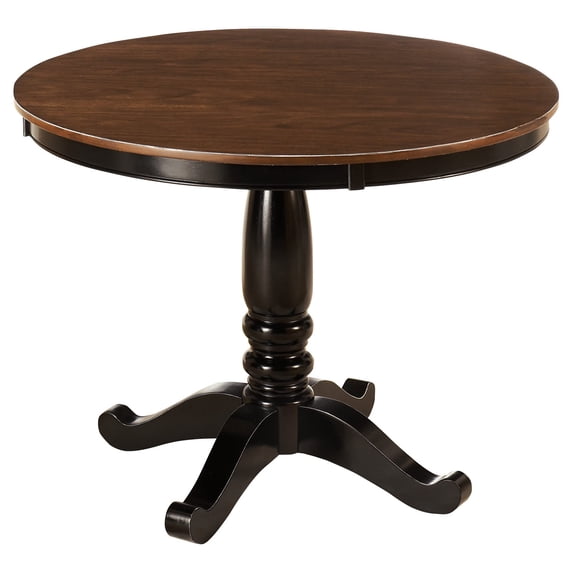 Owingsville Black-Brown Round Dining Room Table Top D580-15T ...