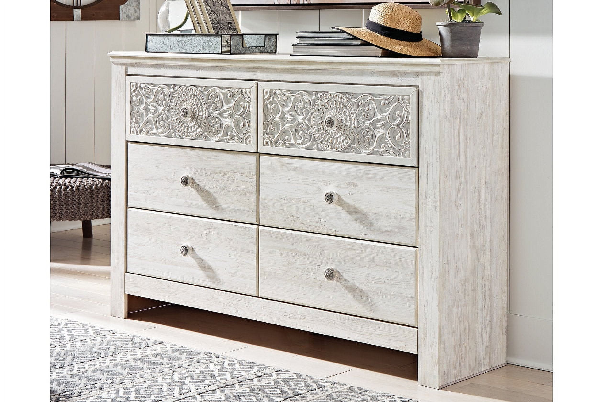 Ashley Furniture Paxberry 6-Drawer Bedroom Dresser in Whitewash ...