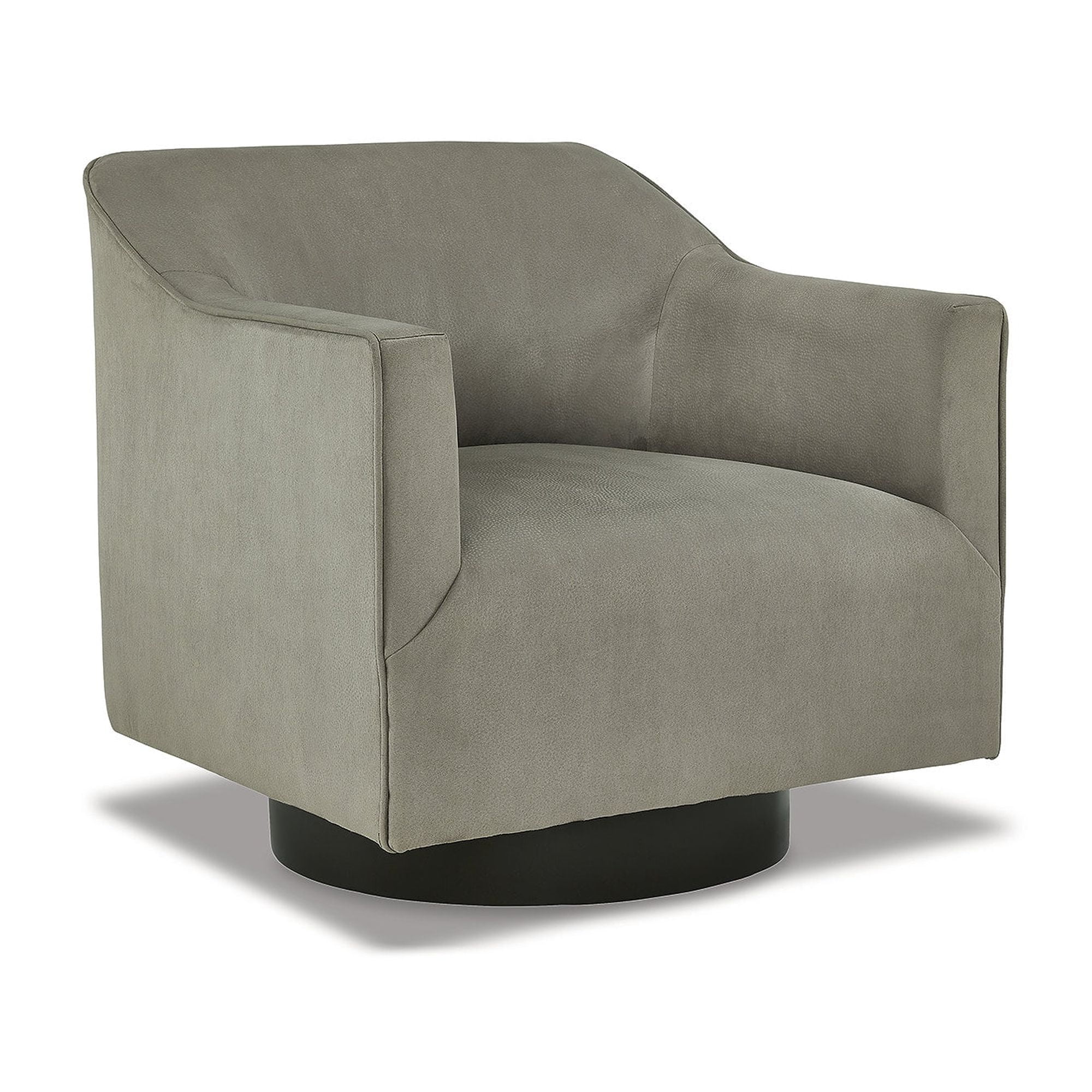 Putty Faux Leather Swivel Accent Chair with Metal Base