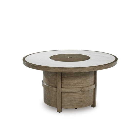 Signature Design by Ashley Rainier Ranch Beige Fire Pit Table