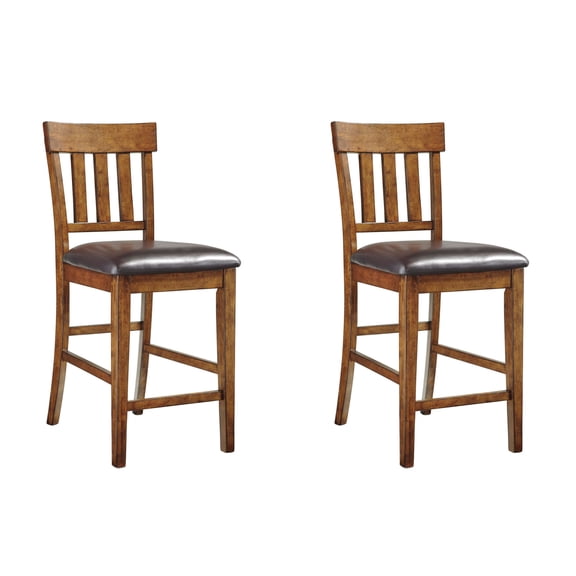 Signature Design by Ashley Ralene Counter Height Upholstered Barstool, Set of 2, Medium Brown