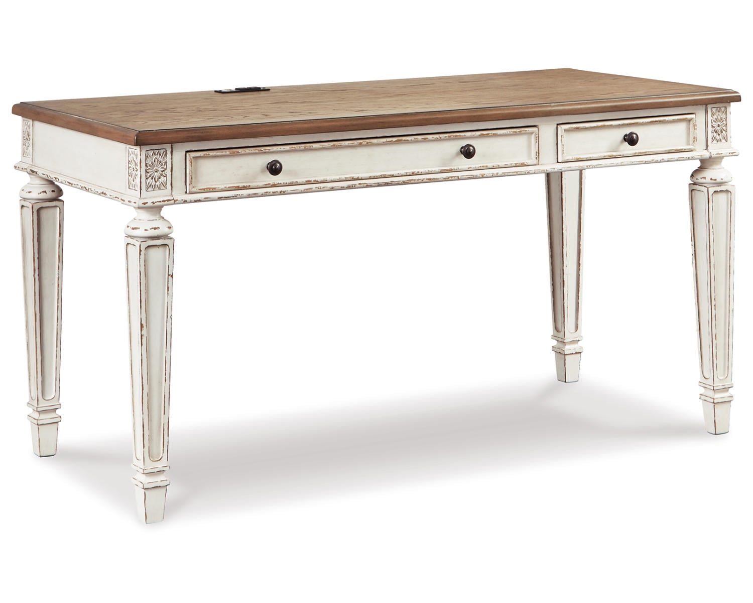 Signature Design by Ashley Realyn 60" Home Office 2 Drawer Desk, White