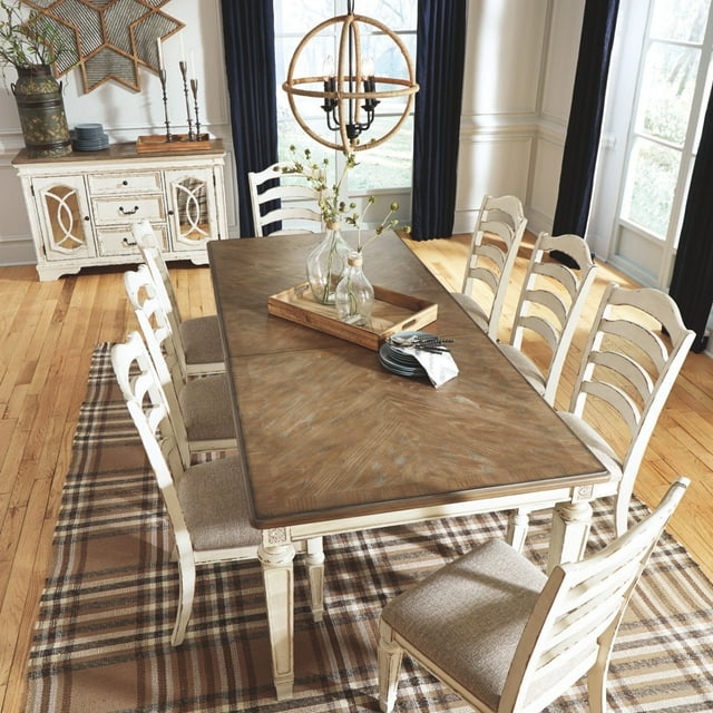Signature Design by Ashley Realyn 96" Extendable Dining Table in Chipped White