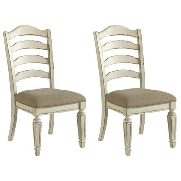 Signature Design by Ashley Realyn Dining Room Upholstered Chair, Set of 2, Antique White